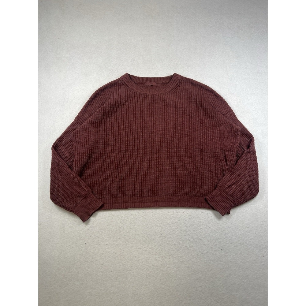 It‎ Is Well LA Cable Knit Cotton Sweater Size M Burgundy